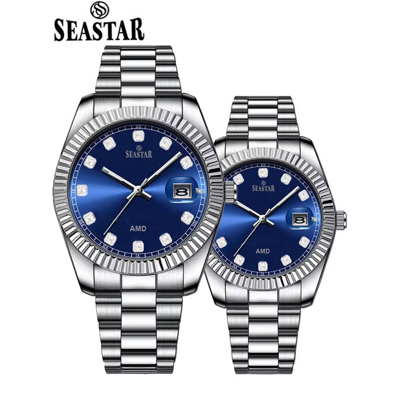 Seastar S111 Couple – Stainless Steel His & Her Watch Set