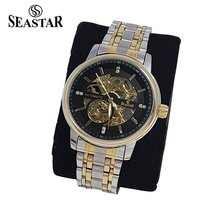 SEASTAR 8777 Automatic Skeleton Stainless Steel Chain Men's Luxury Watch