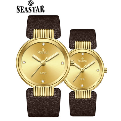 Seastar 2461 Couple – Leather Strap Watch Set For her & him