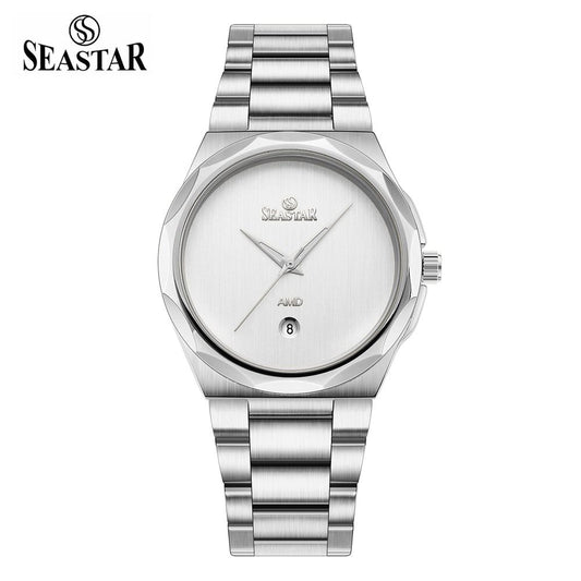 Silver Seastar watch on a white background