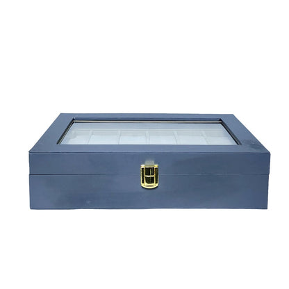Black PU Leather Display Collection Storage 12 Grids Watch Organizer Box - Seastar Watches-boxes-accessories