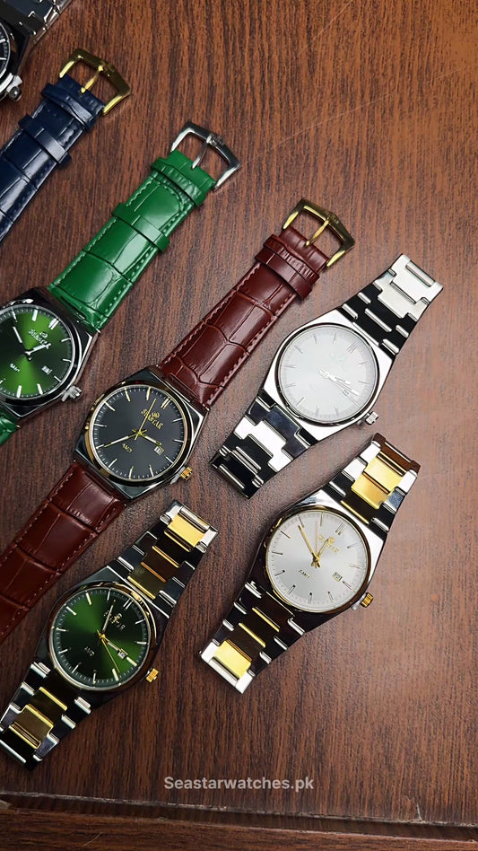 Seastar Leather Straps Men's Watch 1500