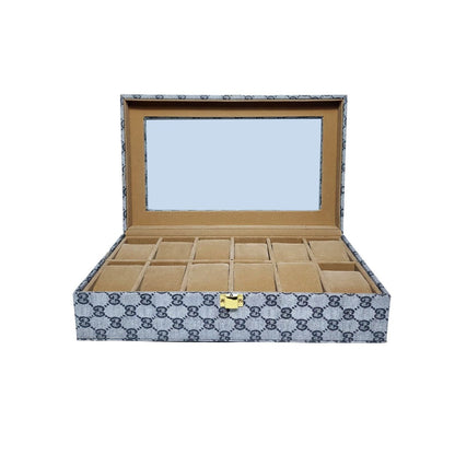 PU Leather Display Collection Storage 12 Grids Watch Organizer Box - Seastar Watches-boxes-accessories