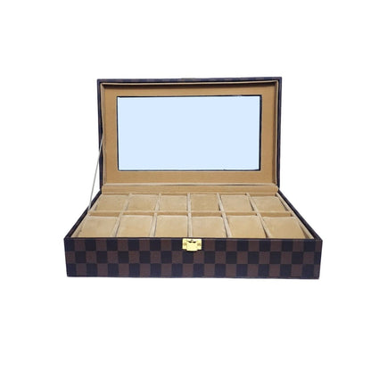 PU Leather Display Collection Storage 12 Grids Watch Organizer Box - Seastar Watches-boxes-accessories