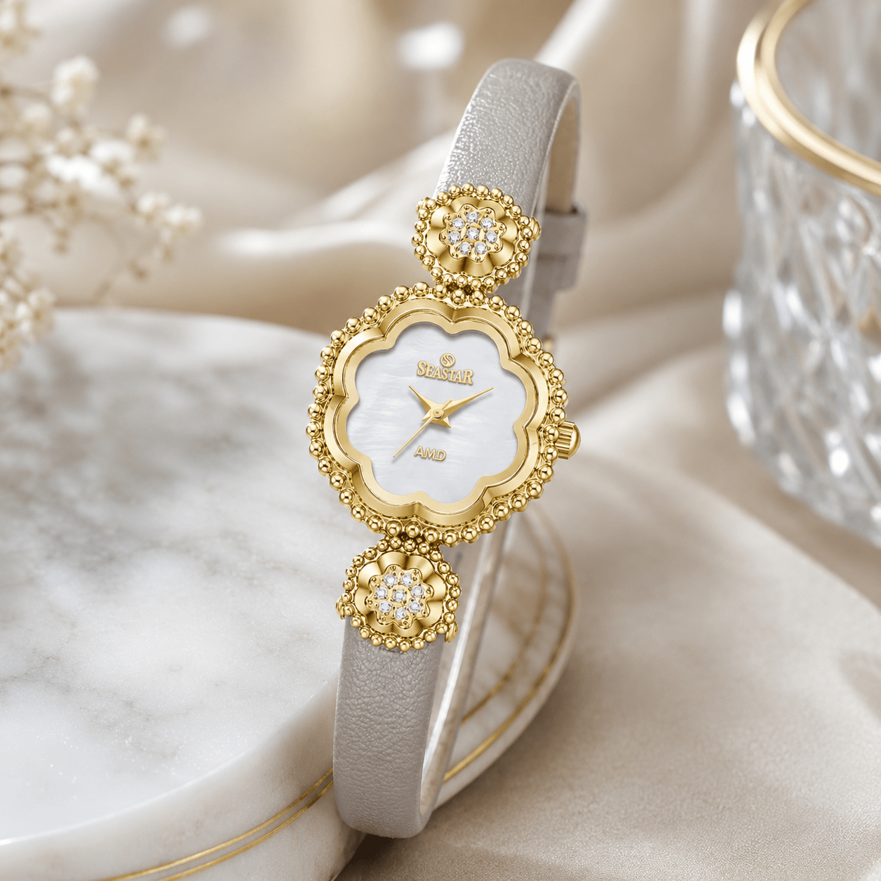 Seastar 1501 Elegant Leather Straps Women's Watch - Seastar Watches-Leather-Seastar Women
