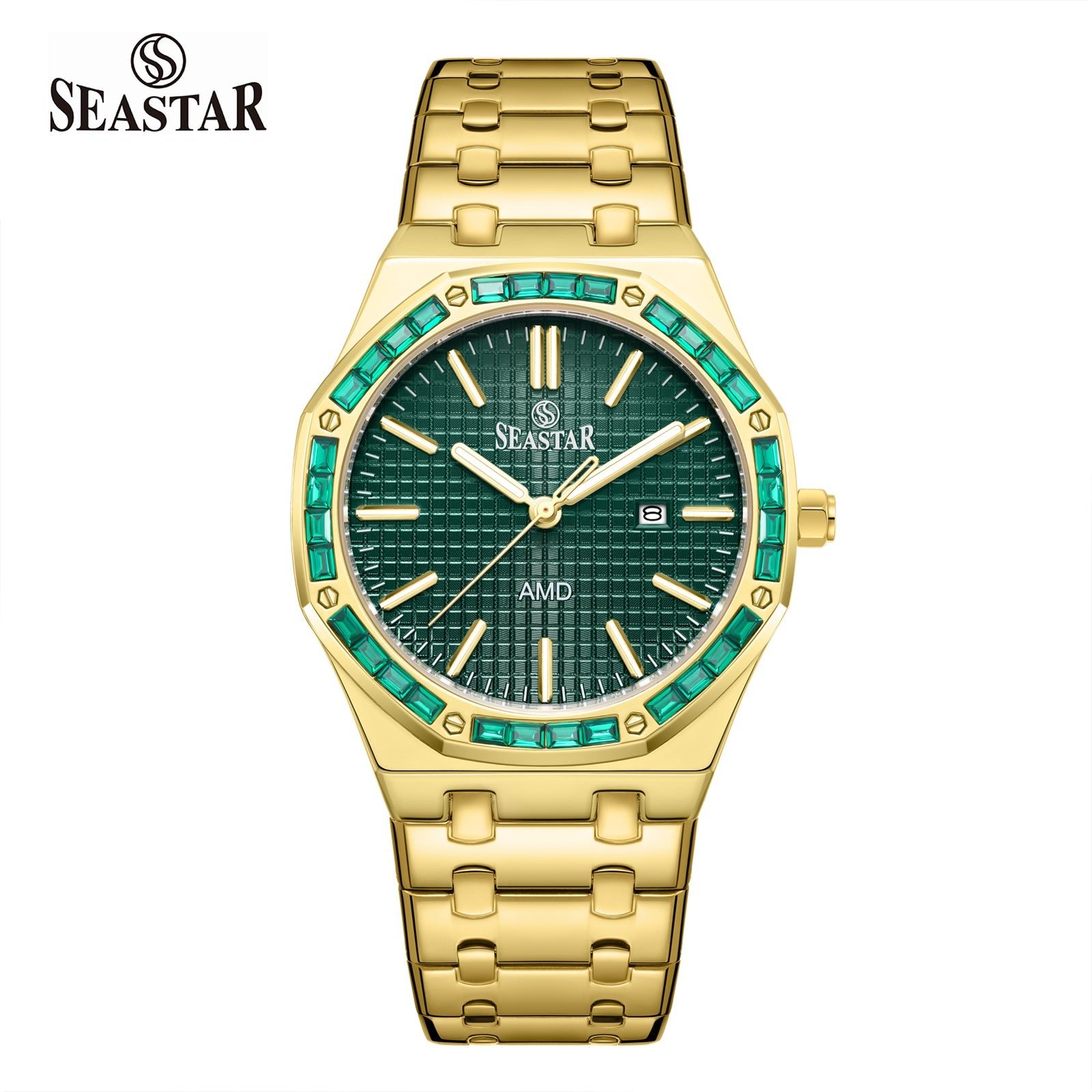 SEASTAR 2464M Men's Stainless Steel Golden Watch - Seastar Watches-Stainless Steel-Seastar Men