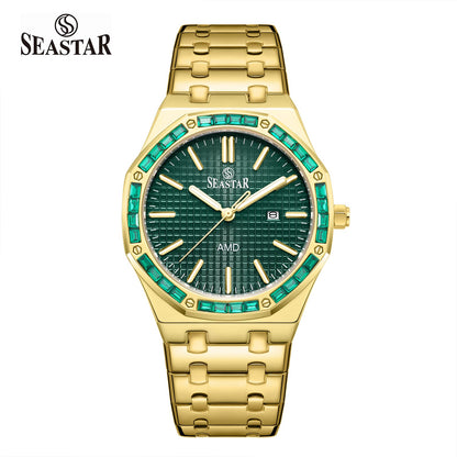 SEASTAR 2464M Men's Stainless Steel Golden Watch - Seastar Watches-Stainless Steel-Seastar Men