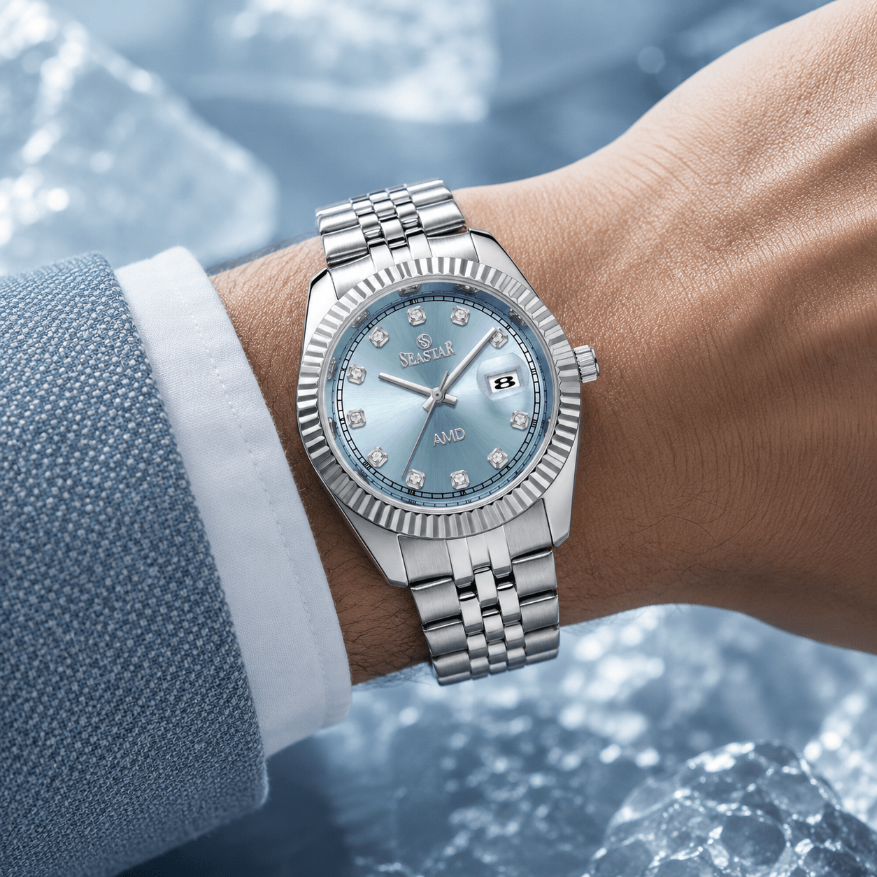 Seastar 2471G Premium Analog Watch | Stainless Steel Case - Seastar Watches-Stainless Steel-Seastar Men