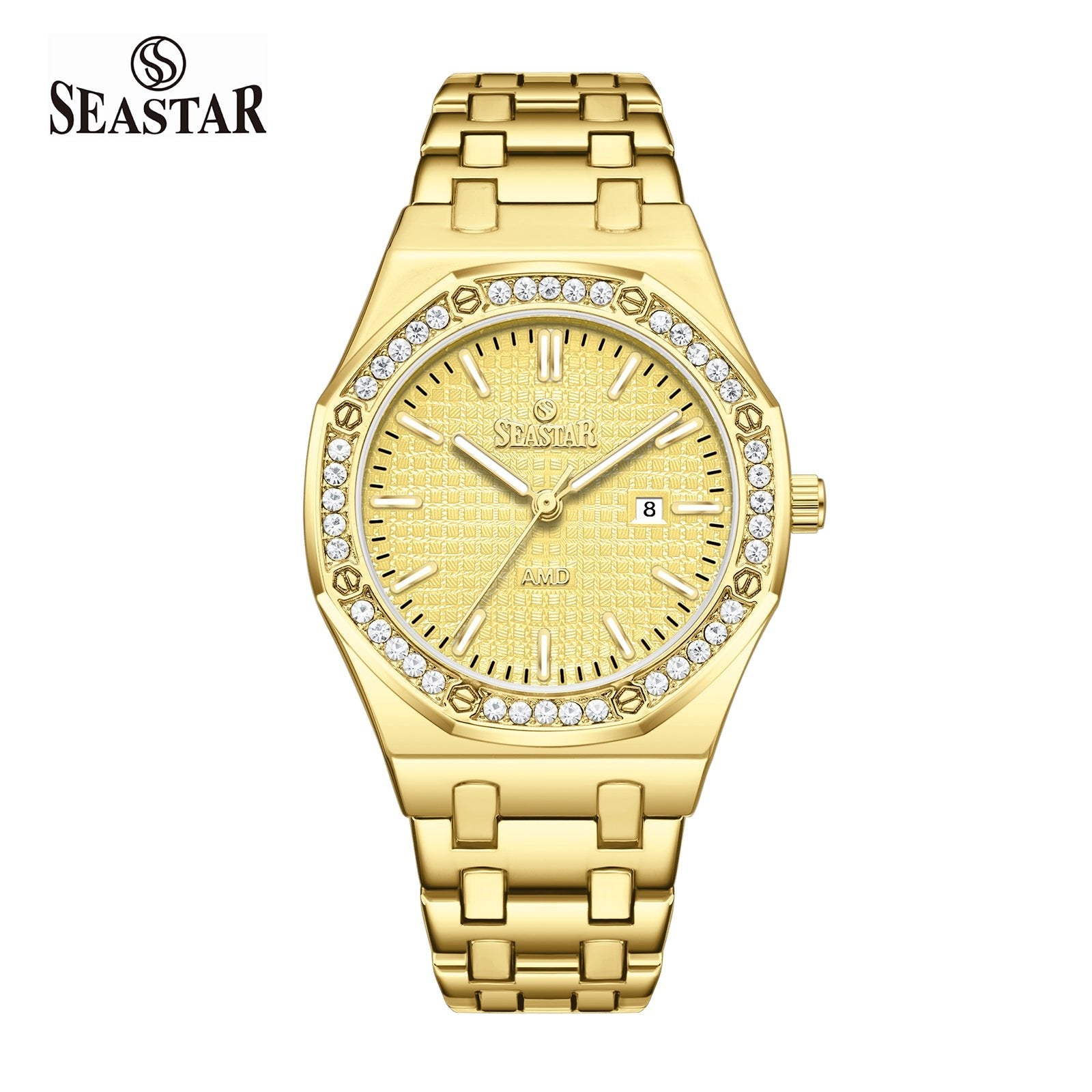 Seastar 9898 Stone Dial Stainless Steel Women's Watch - Seastar Watches-Stainless Steel-Seastar Women