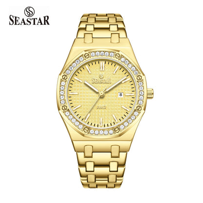 Seastar 9898 Stone Dial Stainless Steel Women's Watch - Seastar Watches-Stainless Steel-Seastar Women