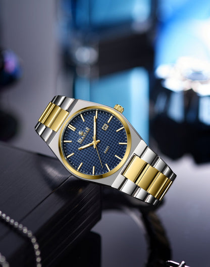 Seastar Checkered Dial Stainless Steel Men's Watch 1500 - Seastar Watches-Stainless Steel-Seastar Men