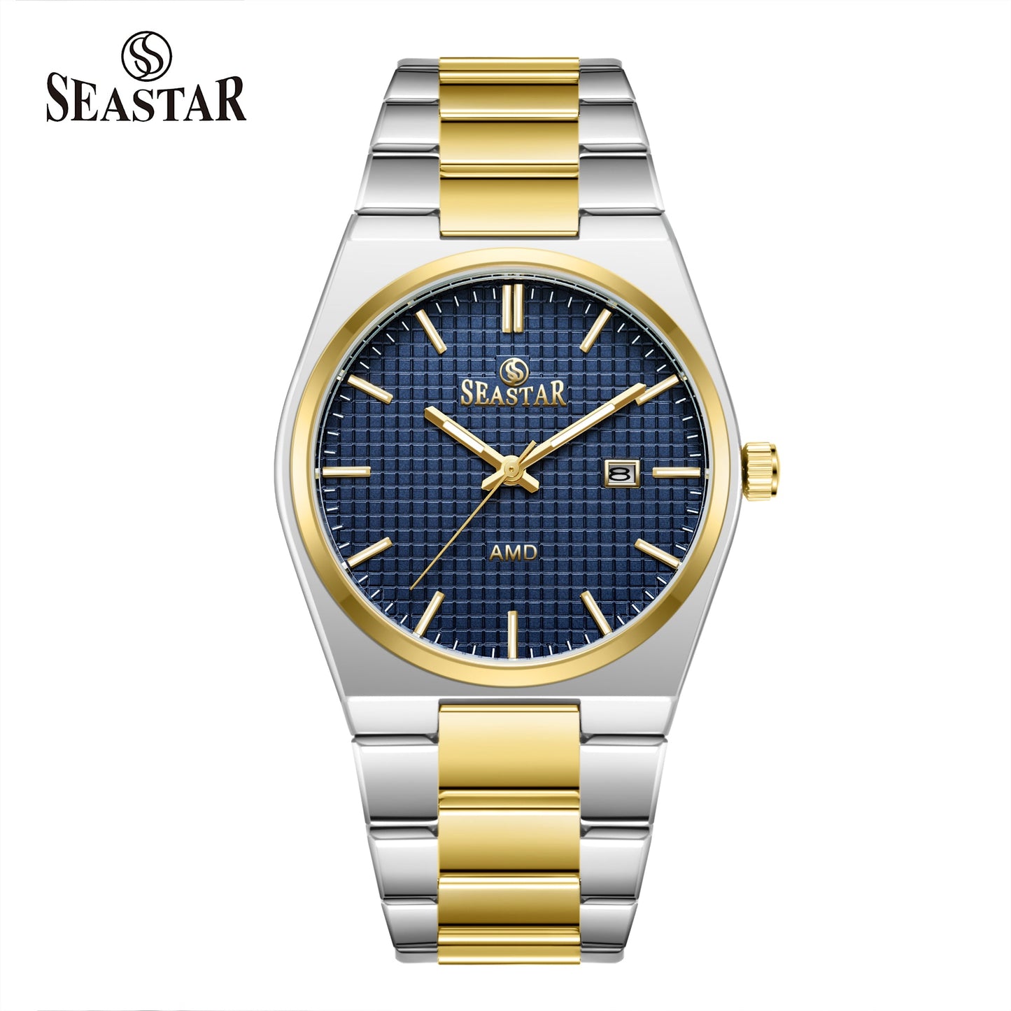 Seastar Checkered Dial Stainless Steel Men's Watch 1500 - Seastar Watches-Stainless Steel-Seastar Men