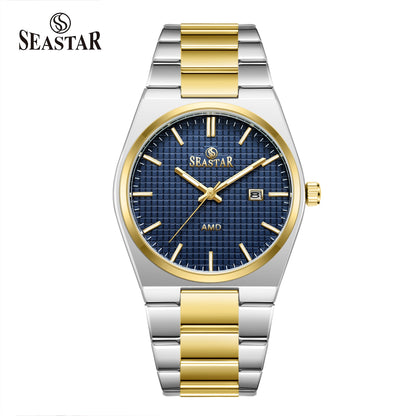 Seastar Checkered Dial Stainless Steel Men's Watch 1500 - Seastar Watches-Stainless Steel-Seastar Men