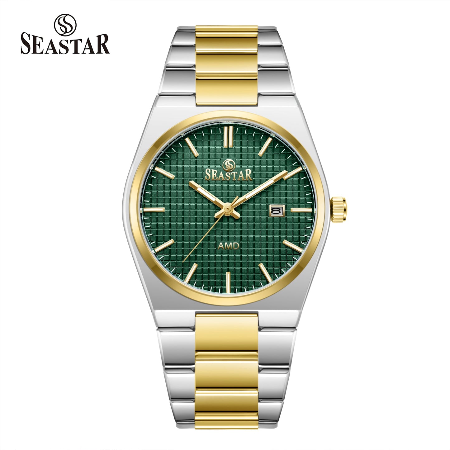 Seastar Checkered Dial Stainless Steel Men's Watch 1500 - Seastar Watches-Stainless Steel-Seastar Men