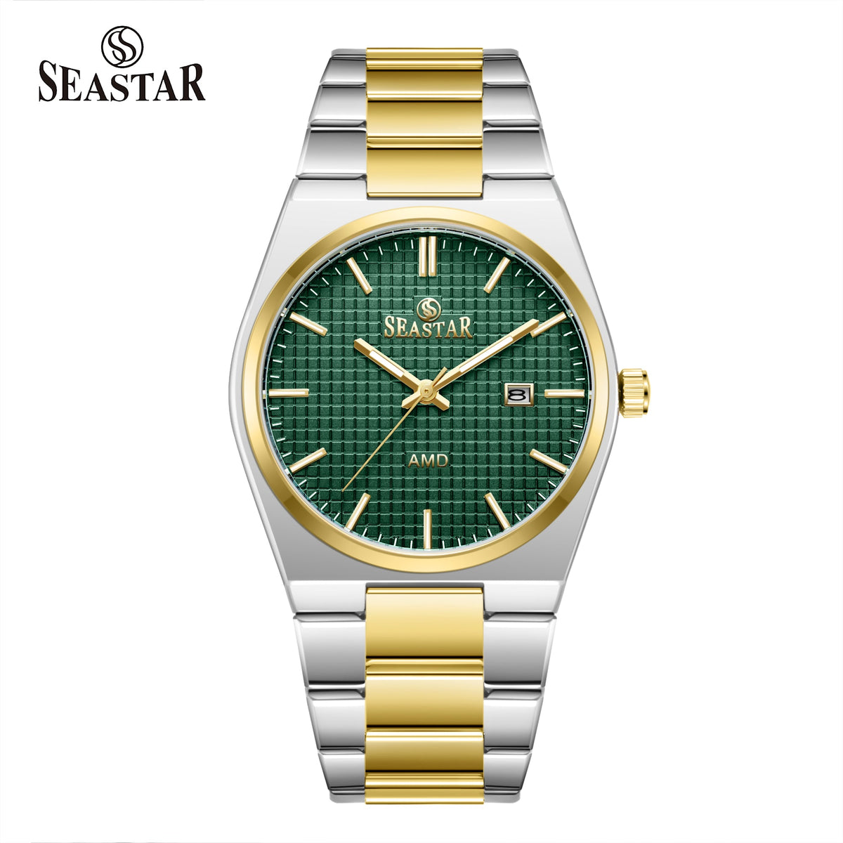 Seastar Checkered Dial Stainless Steel Men's Watch 1500 - Seastar Watches-Stainless Steel-Seastar Men