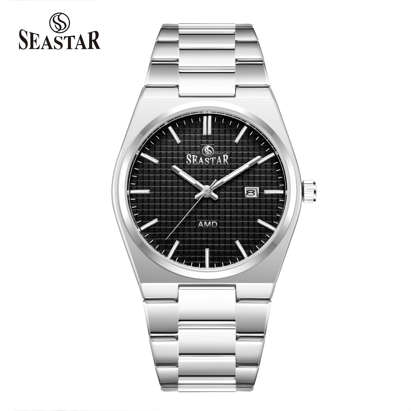 Seastar Checkered Dial Stainless Steel Men's Watch 1500 - Seastar Watches-Stainless Steel-Seastar Men