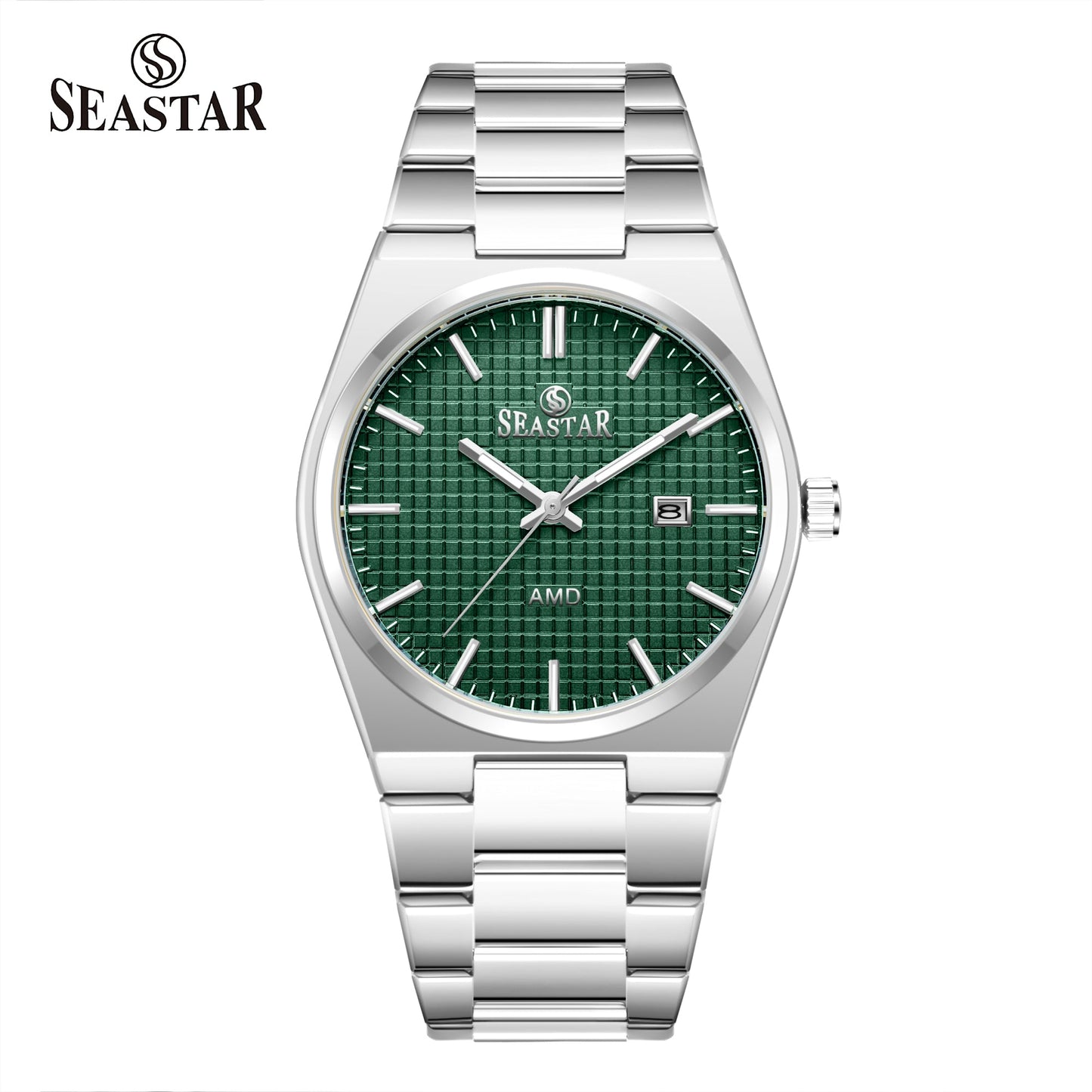 Seastar Checkered Dial Stainless Steel Men's Watch 1500 - Seastar Watches-Stainless Steel-Seastar Men