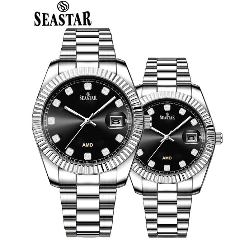 Seastar S111 Couple – Stainless Steel His & Her Watch Set - Seastar Watches-Stainless Steel-Couple