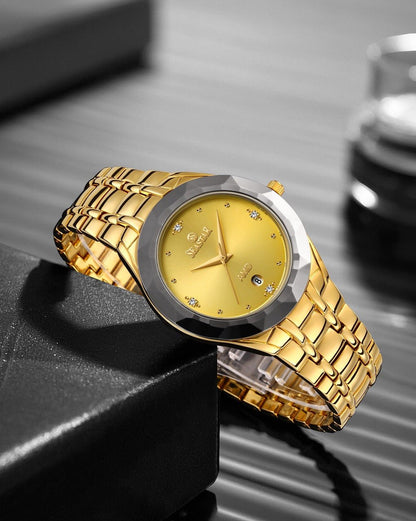 Seastar SS-2404M Men’s Two Tone Crystal Stainless Steel Watch - Seastar Watches-Stainless Steel-Seastar Men