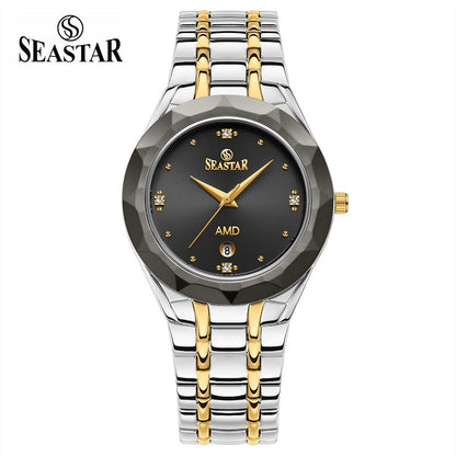 Seastar SS-2404M Men’s Two Tone Crystal Stainless Steel Watch - Seastar Watches-Stainless Steel-Seastar Men