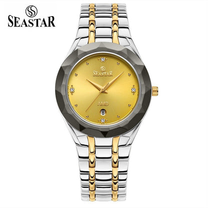 Seastar SS-2404M Men’s Two Tone Crystal Stainless Steel Watch - Seastar Watches-Stainless Steel-Seastar Men