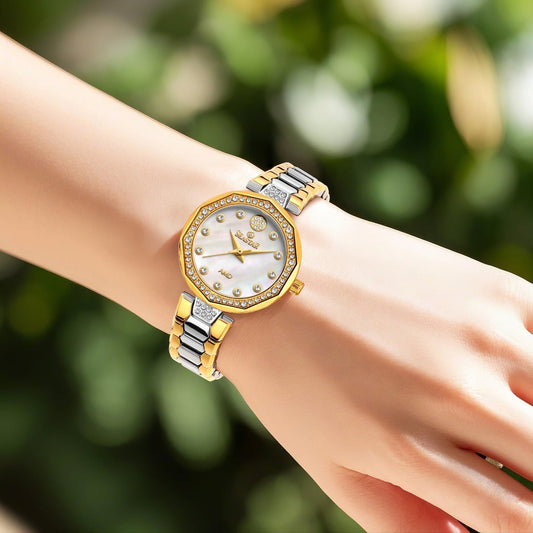 Seastar SS-2427L – Elegant Women's Bracelet Watch with Crystal Accents - Seastar Watches-Stainless Steel-Seastar Women