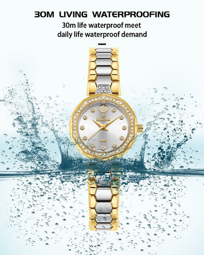 Seastar SS-2427L – Elegant Women's Bracelet Watch with Crystal Accents - Seastar Watches-Stainless Steel-Seastar Women