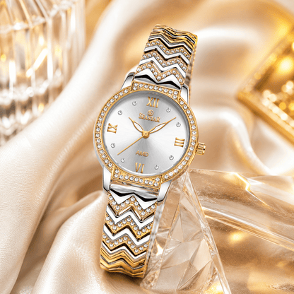 Seastar SS-2428L Zigzag Crystal Women’s Fancy Watch - Seastar Watches-Stainless Steel-Seastar Women