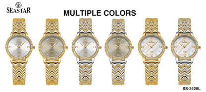 Seastar SS-2428L Zigzag Crystal Women’s Fancy Watch - Seastar Watches-Stainless Steel-Seastar Women