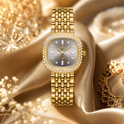 Seastar SS-2429L Luxury Stainless Steel Chain Elegant Stone Bezel Women's Watch - Seastar Watches-Stainless Steel-Seastar Women