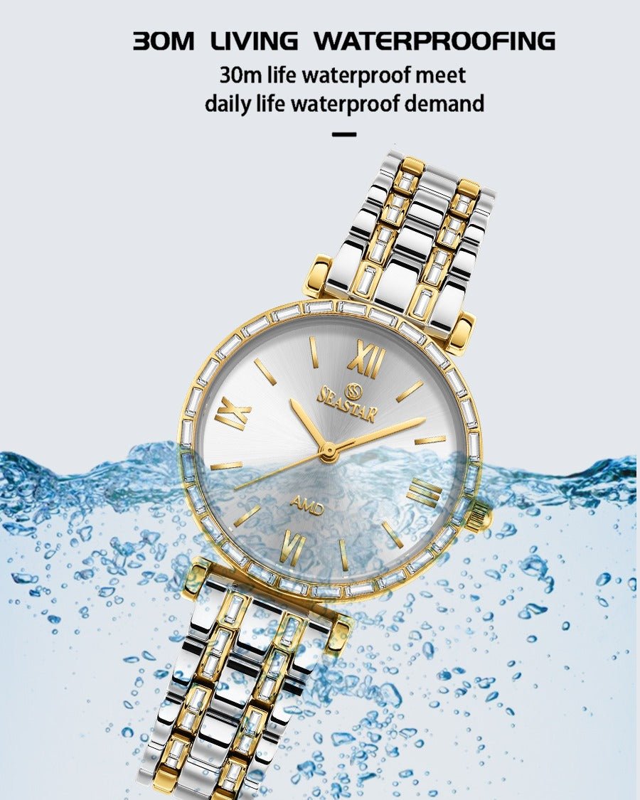 Seastar SS-2430L – Elegant Crystal Women’s Analog Watch - Seastar Watches-Stainless Steel-Seastar Women