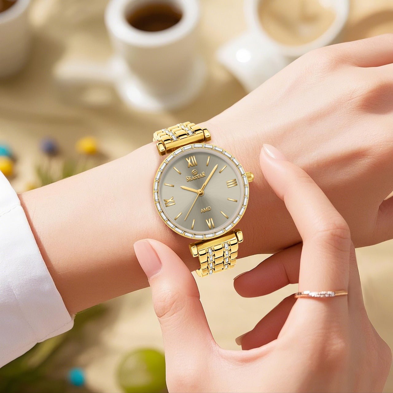 Seastar SS-2430L – Elegant Crystal Women’s Analog Watch - Seastar Watches-Stainless Steel-Seastar Women