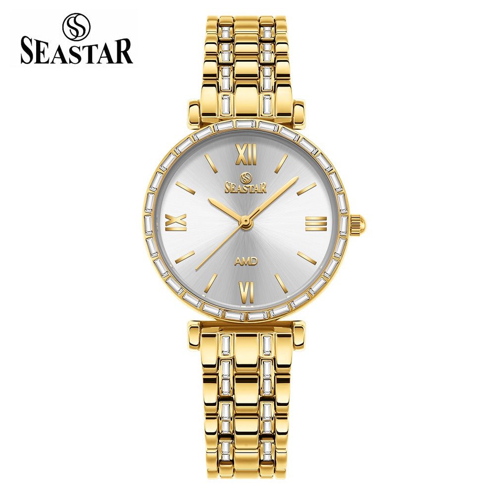 Seastar SS-2430L – Elegant Crystal Women’s Analog Watch - Seastar Watches-Stainless Steel-Seastar Women