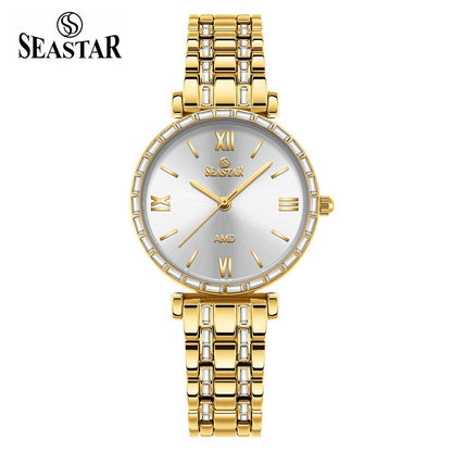 Seastar SS-2430L – Elegant Crystal Women’s Analog Watch - Seastar Watches-Stainless Steel-Seastar Women