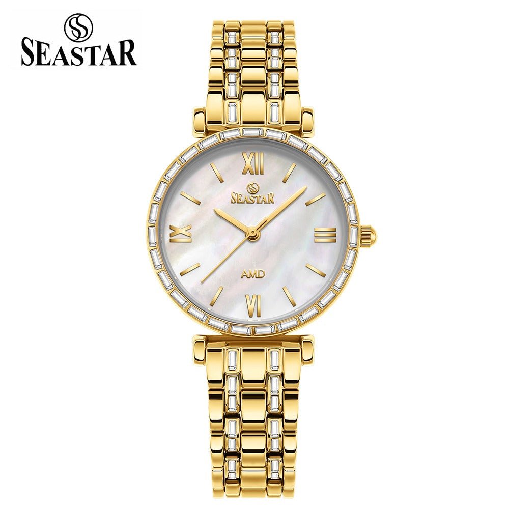 Seastar SS-2430L – Elegant Crystal Women’s Analog Watch - Seastar Watches-Stainless Steel-Seastar Women
