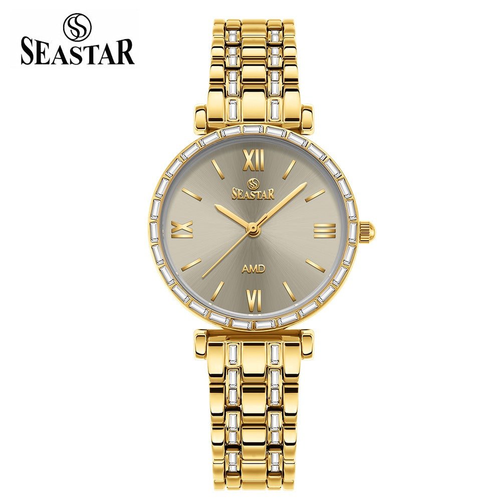 Seastar SS-2430L – Elegant Crystal Women’s Analog Watch - Seastar Watches-Stainless Steel-Seastar Women