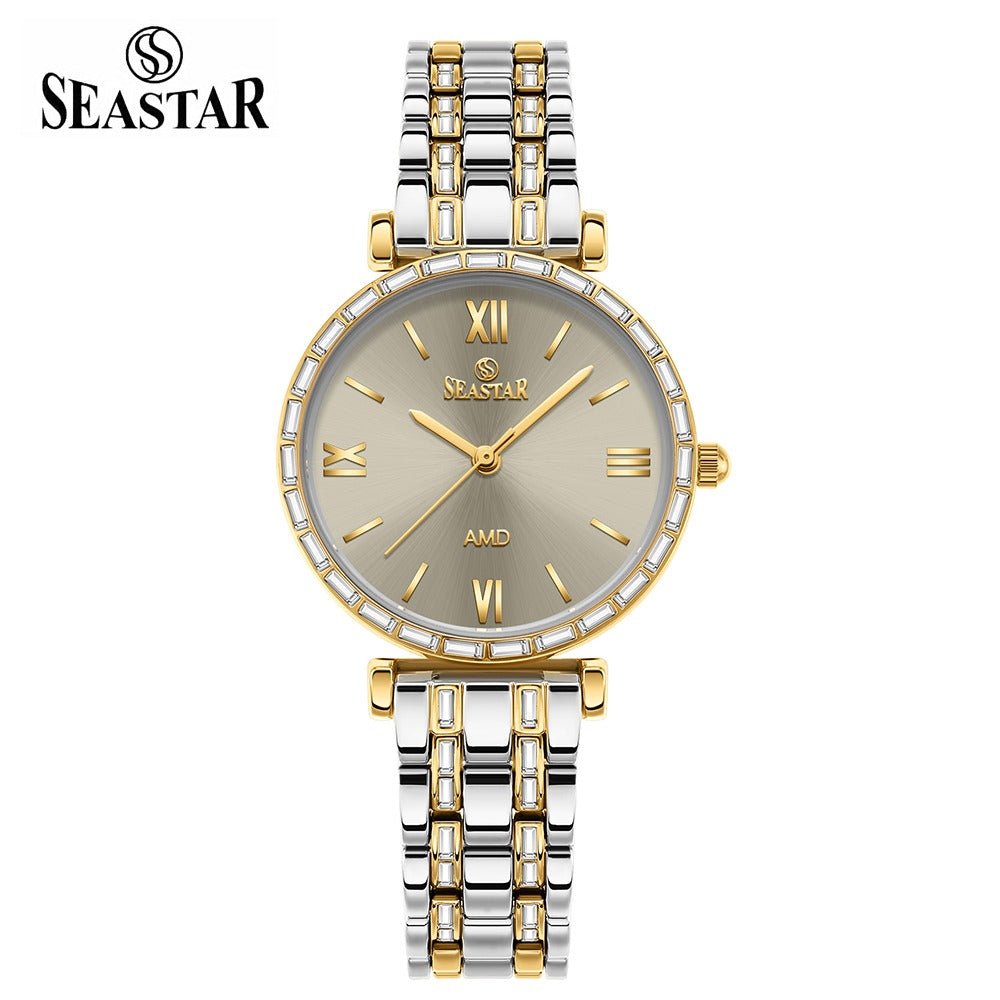 Seastar SS-2430L – Elegant Crystal Women’s Analog Watch - Seastar Watches-Stainless Steel-Seastar Women