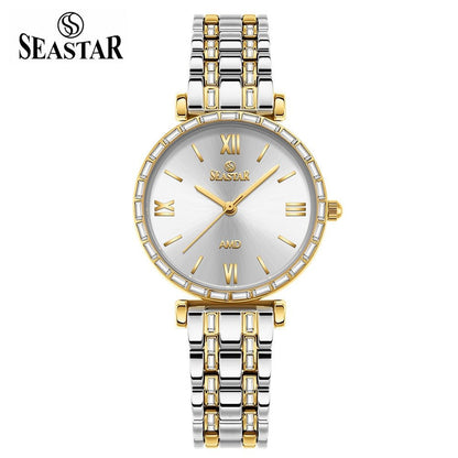 Seastar SS-2430L – Elegant Crystal Women’s Analog Watch - Seastar Watches-Stainless Steel-Seastar Women