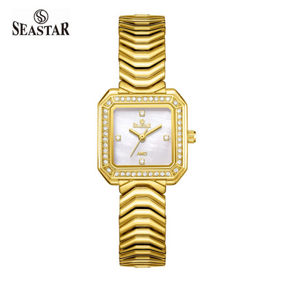 SEASTAR SS-2432L Women’s Luxury Crystal Bezel Watch - Seastar Watches-Stainless Steel-Seastar Women