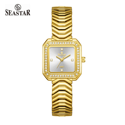 SEASTAR SS-2432L Women’s Luxury Crystal Bezel Watch - Seastar Watches-Stainless Steel-Seastar Women