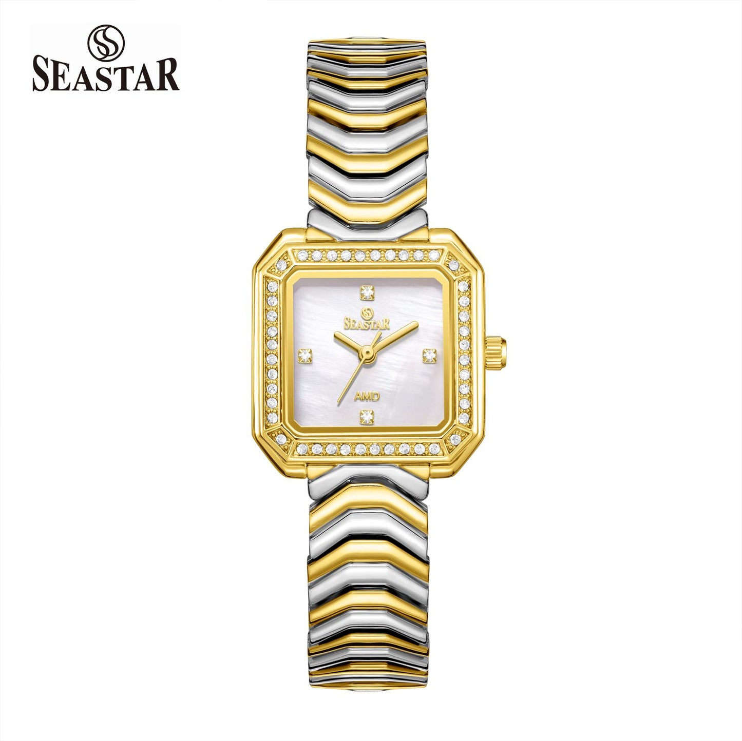 SEASTAR SS-2432L Women’s Luxury Crystal Bezel Watch - Seastar Watches-Stainless Steel-Seastar Women