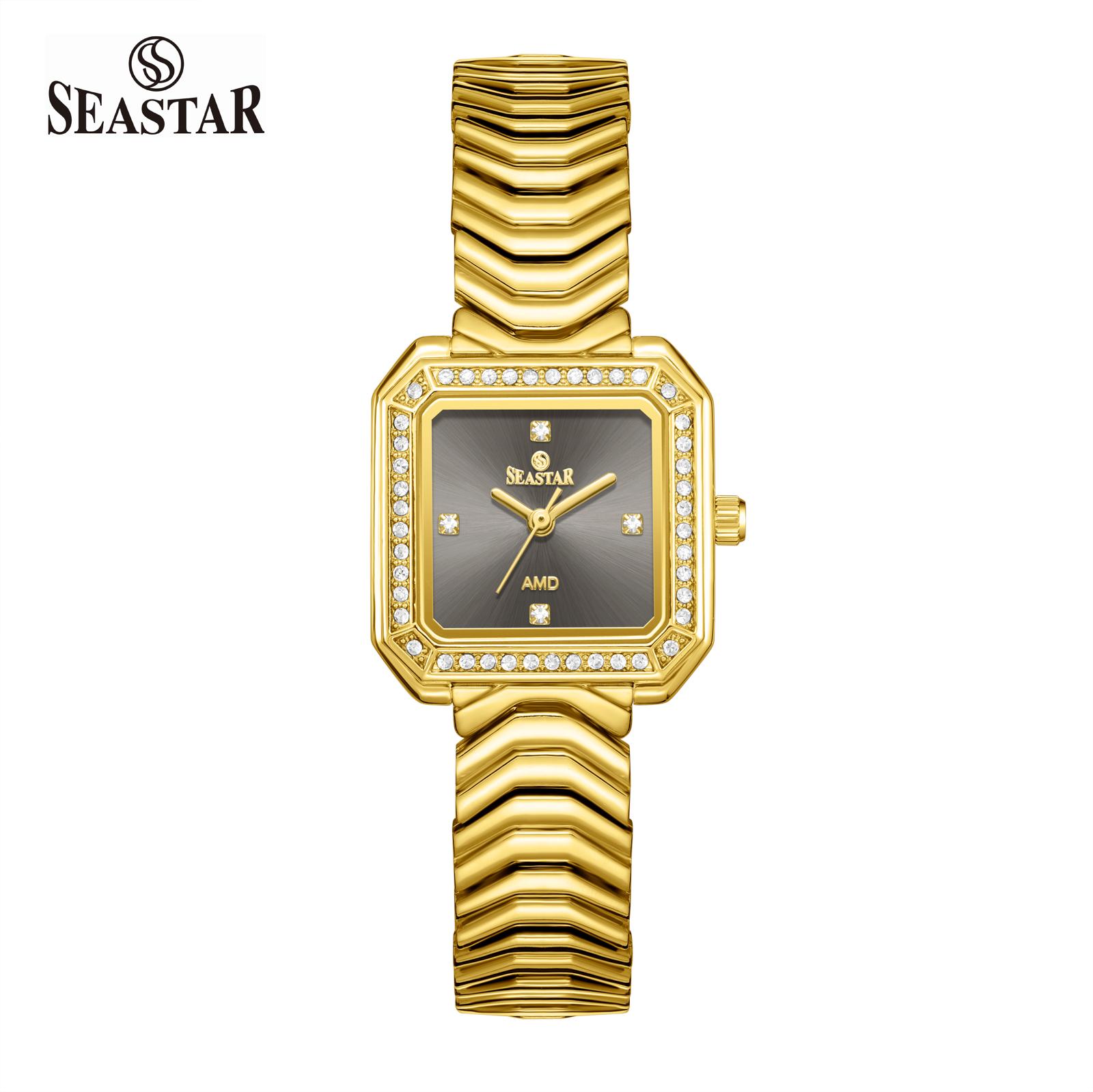 SEASTAR SS-2432L Women’s Luxury Crystal Bezel Watch - Seastar Watches-Stainless Steel-Seastar Women