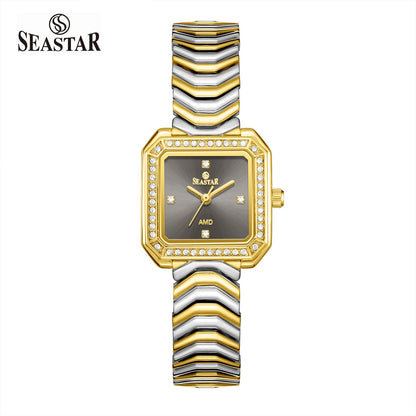 SEASTAR SS-2432L Women’s Luxury Crystal Bezel Watch - Seastar Watches-Stainless Steel-Seastar Women