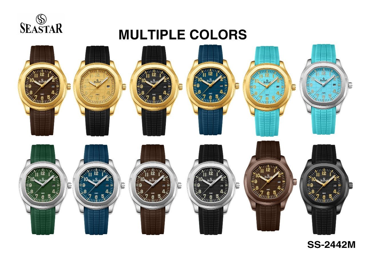 Seastar SS-2442M – Men's Sport Silicone Strap Casual Watch - Seastar Watches-Sports-Seastar Men