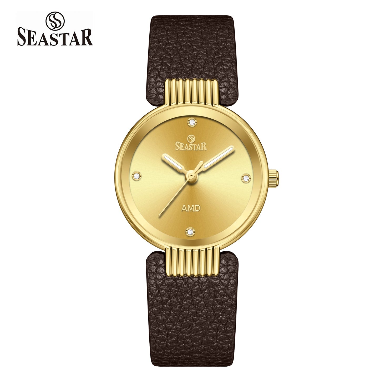 Seastar SS-2461L Vintage Round Ladies Watch | Petite Leather Strap Series - Seastar Watches-Leather-Seastar Women