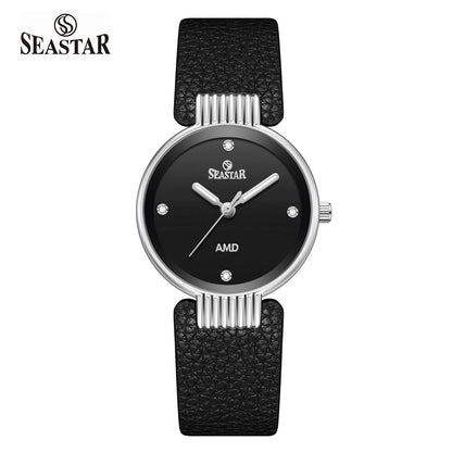 Seastar SS-2461L Vintage Round Ladies Watch | Petite Leather Strap Series - Seastar Watches-Leather-Seastar Women