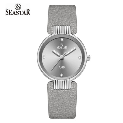 Seastar SS-2461L Vintage Round Ladies Watch | Petite Leather Strap Series - Seastar Watches-Leather-Seastar Women