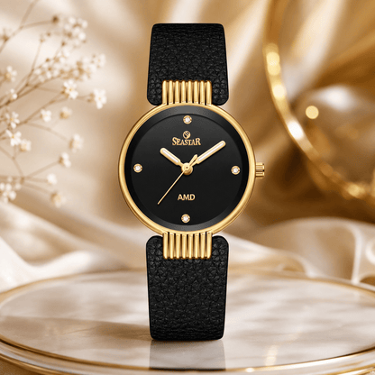 Seastar SS-2461L Vintage Round Ladies Watch | Petite Leather Strap Series - Seastar Watches-Leather-Seastar Women