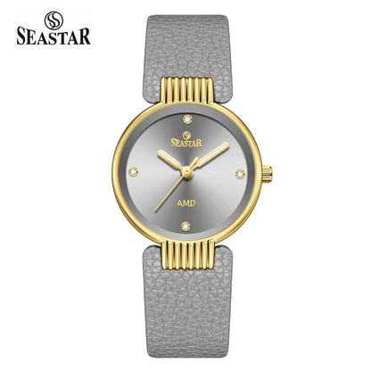 Seastar SS-2461L Vintage Round Ladies Watch | Petite Leather Strap Series - Seastar Watches-Leather-Seastar Women