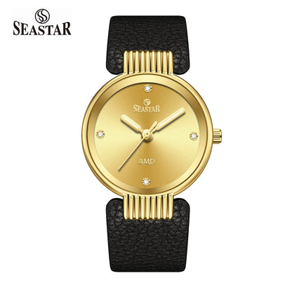 Seastar SS-2461M Men’s Classic Round Watch | Luxury Leather Strap Edition - Seastar Watches-Leather-Seastar Men